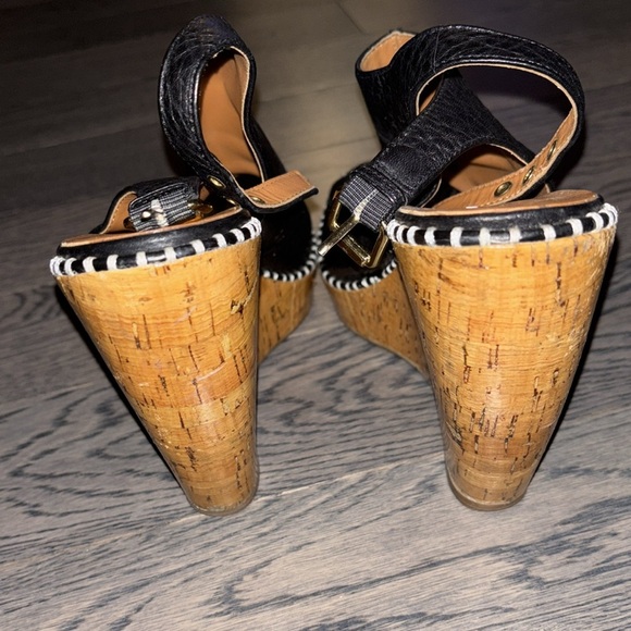 Dolce Vita Prema Platform Peep Toe Wedges Black Leather Size 9 - Picture 5 of 16